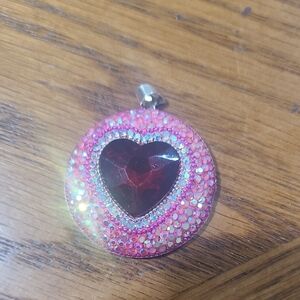Elegant Pink and Red Heart Pendant